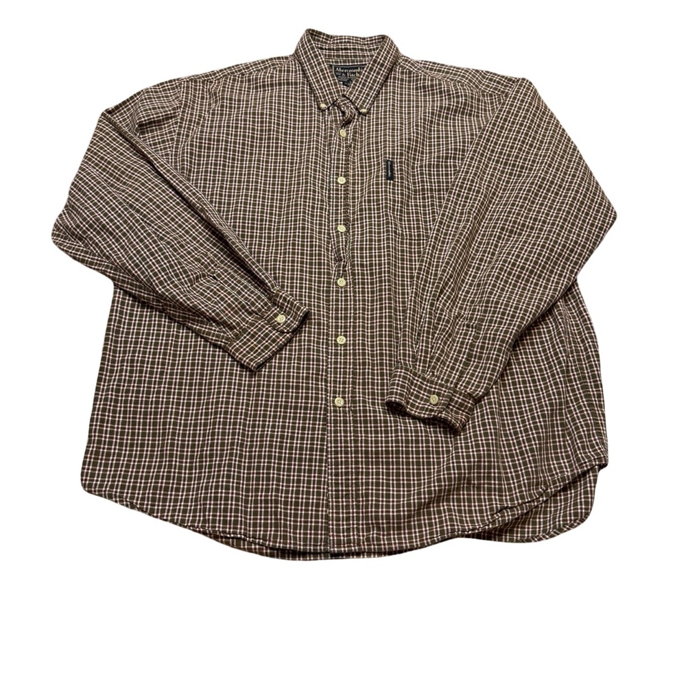 🪵✨ Abercrombie & Fitch Vintage Plaid Button Down Shirt‎ XL Cotton ✨🪵